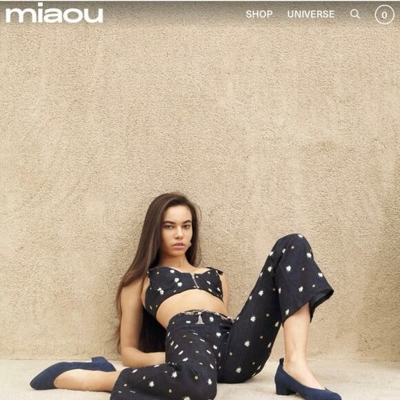 Miaou Dylan Bra embroidered Daisy opening zip front Opening Ceremonies M medium - Picture 1 of 16